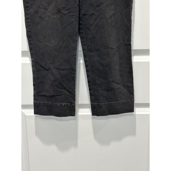 Theory Pleated Cropped Side Zip Washed Black Pants Size 4 - Picture 2 of 6